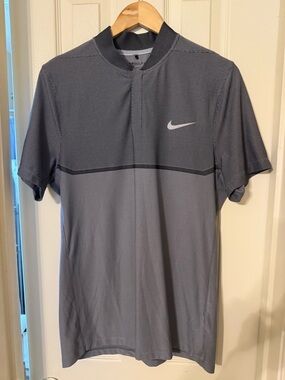 Nike Men's Two-Tone Gray Performance Golf Polo M